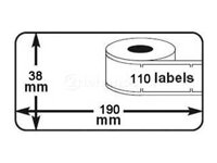 Huismerk DYMO 99018 (S0722470) Labels 190mmx38mm 110 Stuks