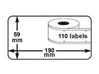 Huismerk DYMO 99019 (S0722480) Labels 190mmx59mm 110 Stuks