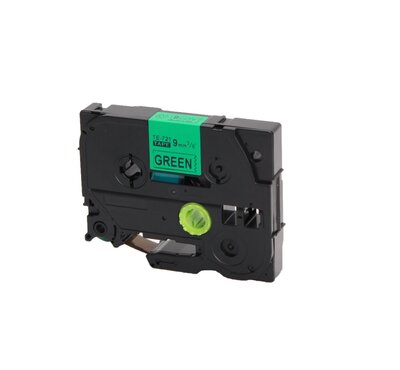 Huismerk Brother TZe-721 Tape Zwart op Groen 9mm