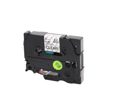 Huismerk Brother TZe-121 Tape Zwart op Transparant 9mm