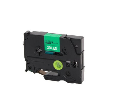 Huismerk Brother TZe-735 Tape Wit op Groen 12mm