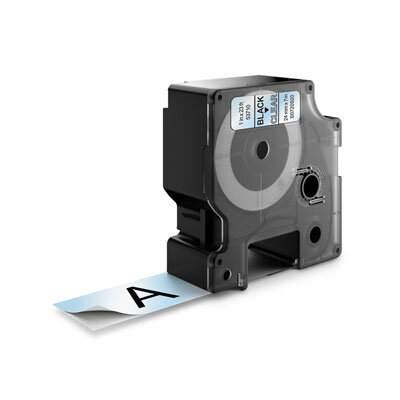 Huismerk DYMO S0720920/53710 D1 Tape Zwart op Transpartant 24mm