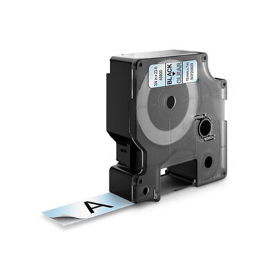 Huismerk DYMO S0720820/45800 D1 Tape Zwart op Transpartant 19mm