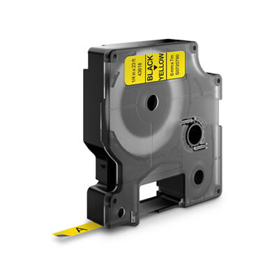Huismerk DYMO S0720790/43618 D1 Tape Zwart op Geel 6mm