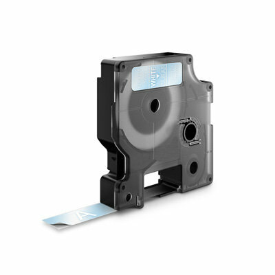 Huismerk DYMO S0720600/45020 D1 Tape Wit op Transparant 12mm.