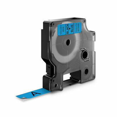 Huismerk DYMO S0720560/45016 D1 Tape Zwart op Blauw 12mm
