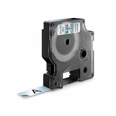 Huismerk DYMO S0720500/45010 D1 Tape Zwart op Transparant 12mm