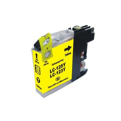 Huismerk Brother LC-123Y Inktcartridge Geel